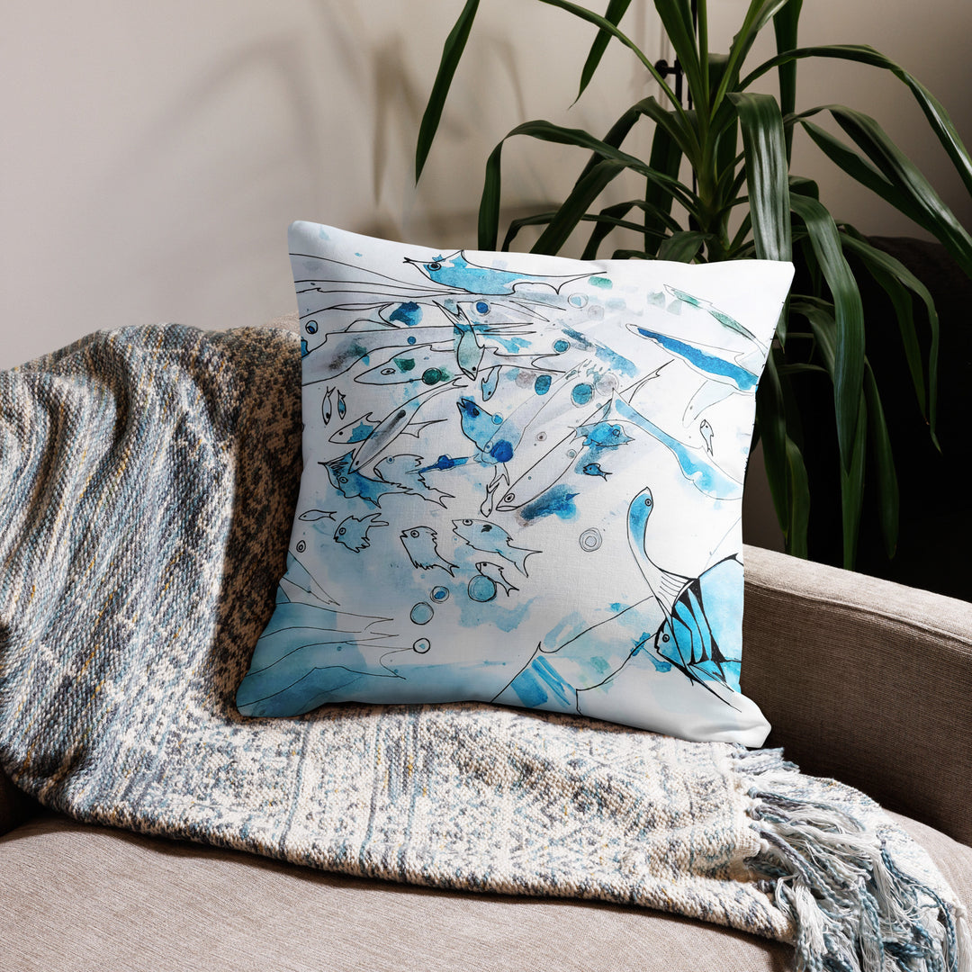 Abstract Fish Pillow