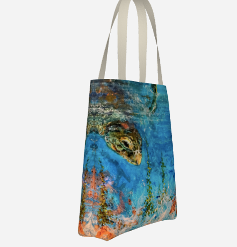 Diving Turtle Totebag