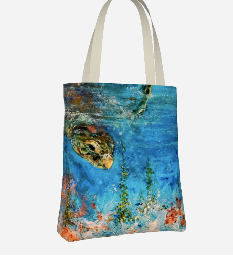 Diving Turtle Totebag