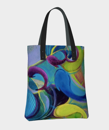 MidCentury Blue Lined Totebag