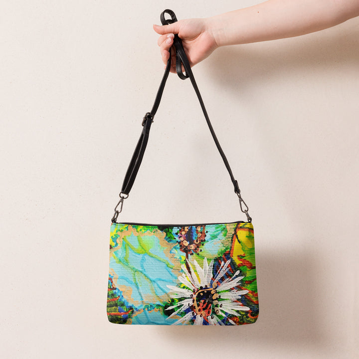 Pinstripe Poppy Crossbody Bag