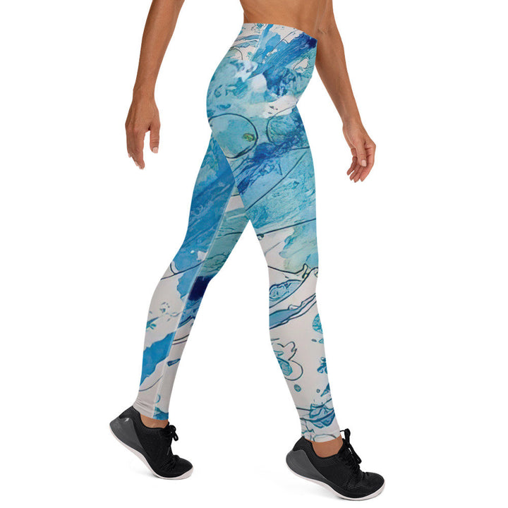 Ocean waves Yoga Leggings