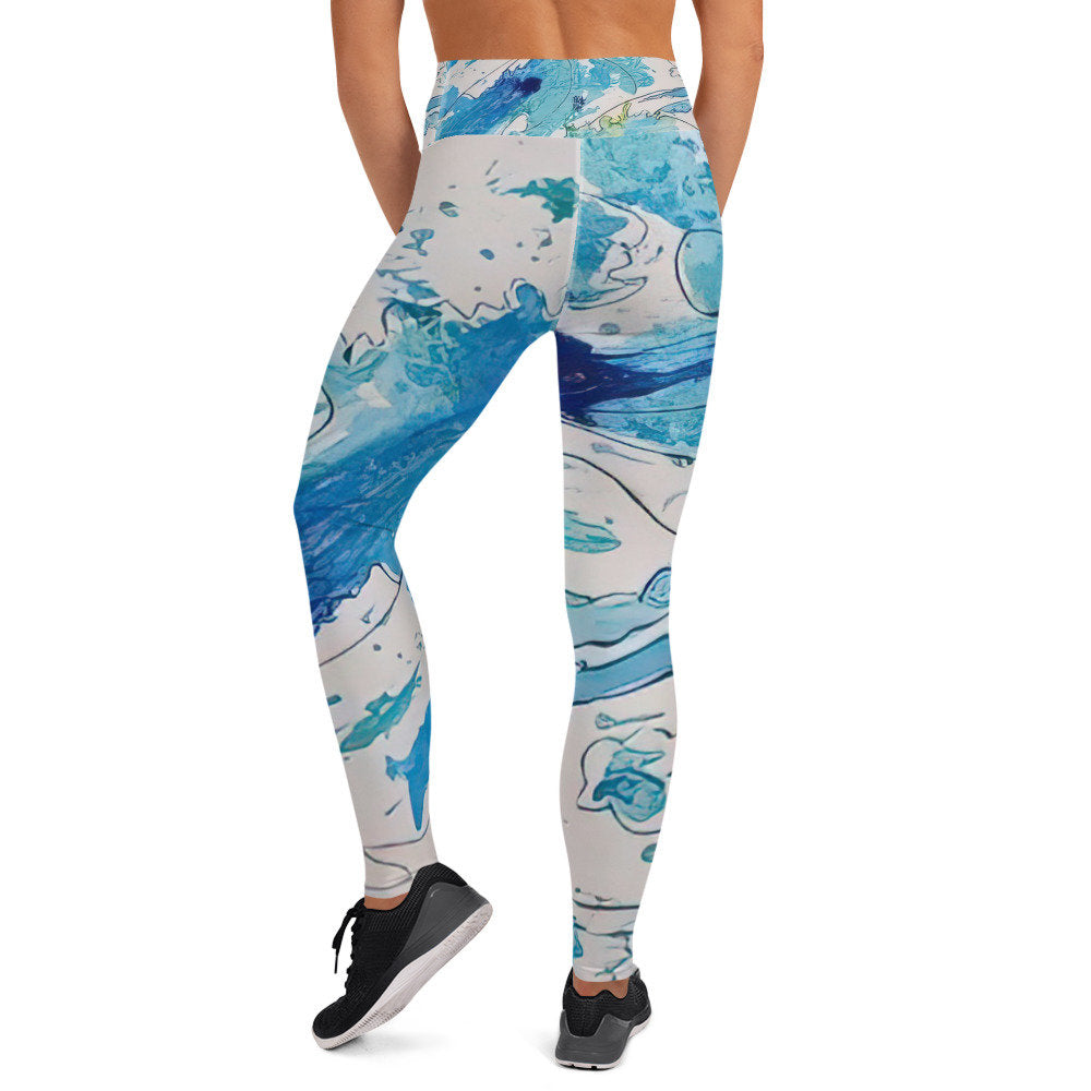 Ocean waves Yoga Leggings