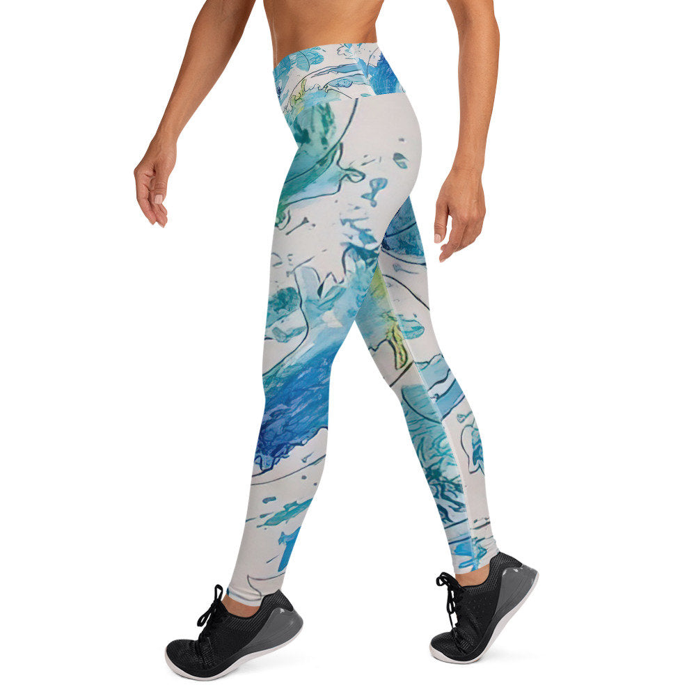 Ocean waves Yoga Leggings