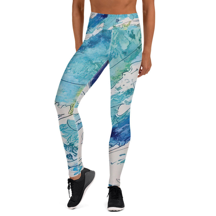 Ocean waves Yoga Leggings